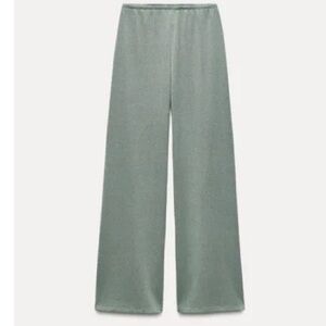 Zara Open Knit Pants in Light Green Size-Large NWT